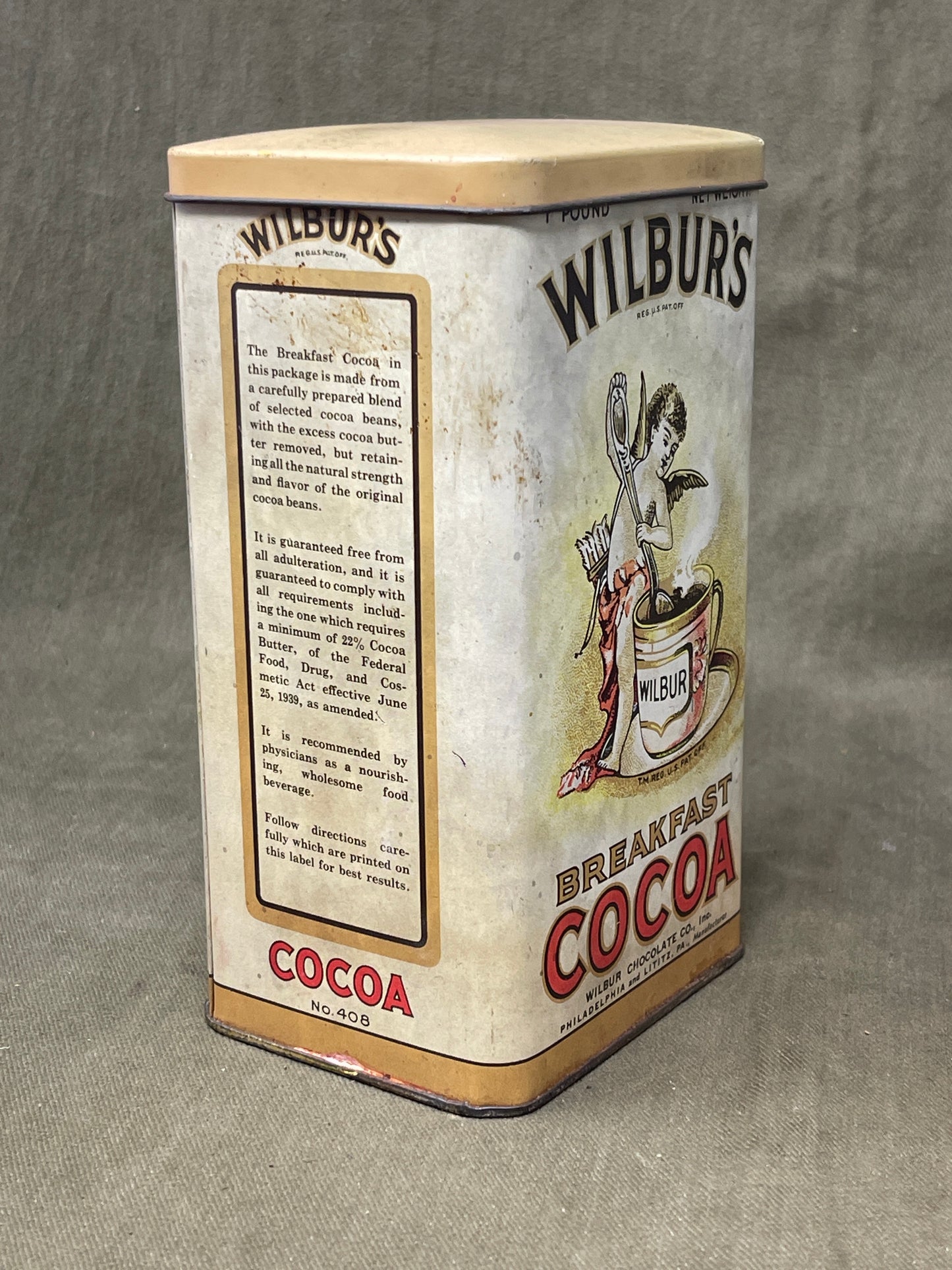 Vintage Wiburs Cocoa Tin