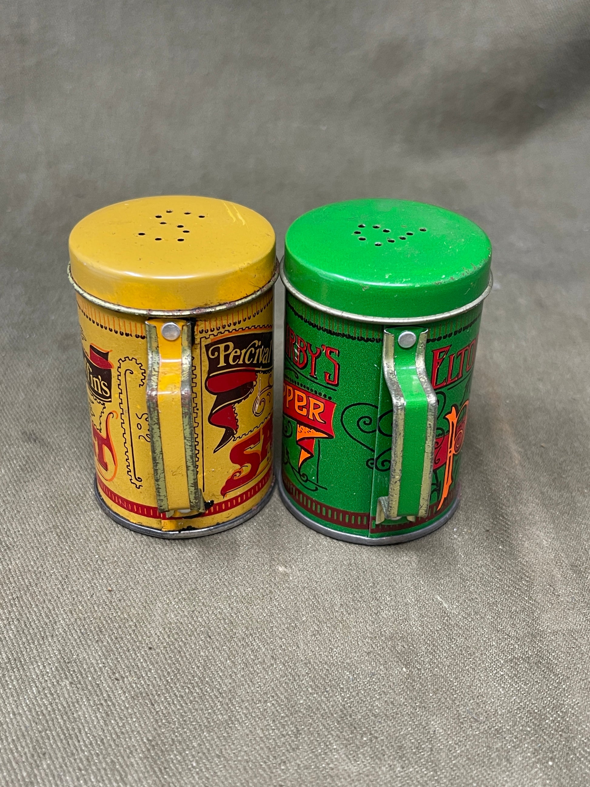 Vintage Percival Duffins Salt & Pepper Tins