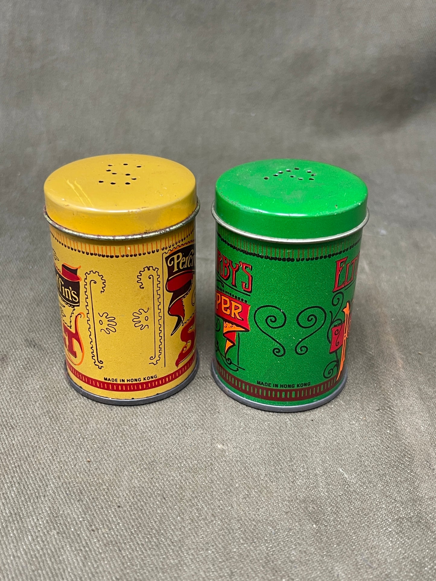 Vintage Percival Duffins Salt & Pepper Tins