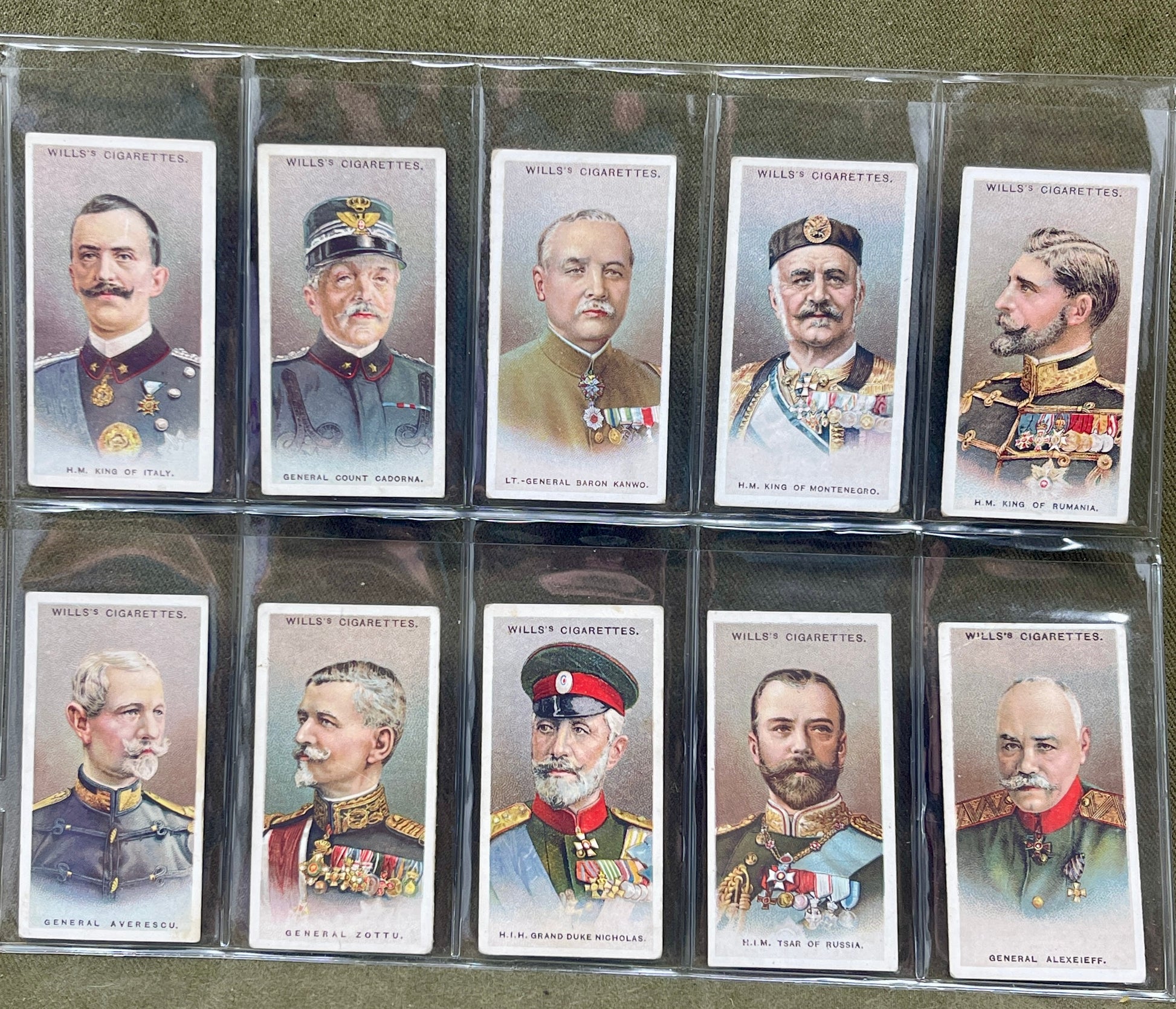 WD & HO Wills Allied Leaders 1917 Cigarette Card Collection