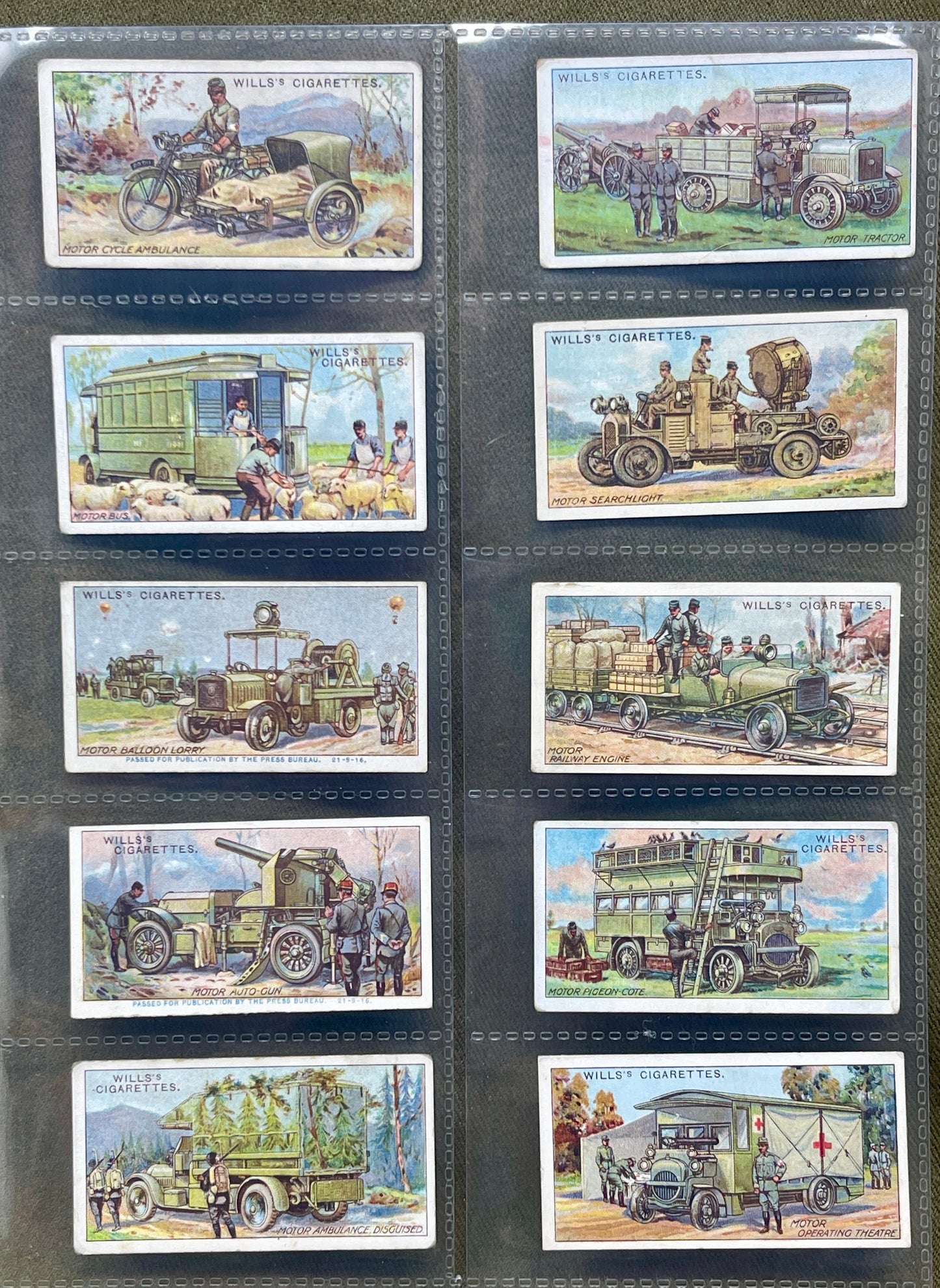 WD & HO Wills Military Vehicles 1917 Cigarette Cards