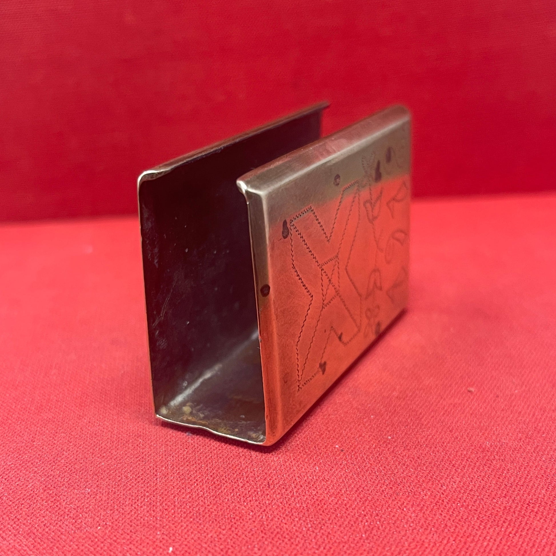  WW1  Brass Trench Art Matchbox Holder