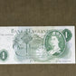 Bank of England £1 Banknote Signed J Page 1970 - 1980 ( Dugg B320 )