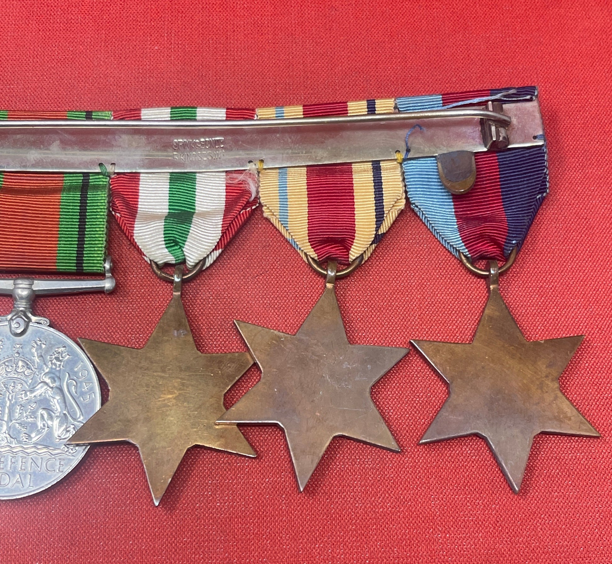 A WWII Medal Group Defence Medal, War Medal, Italy, Africa and 1939-45 Star 