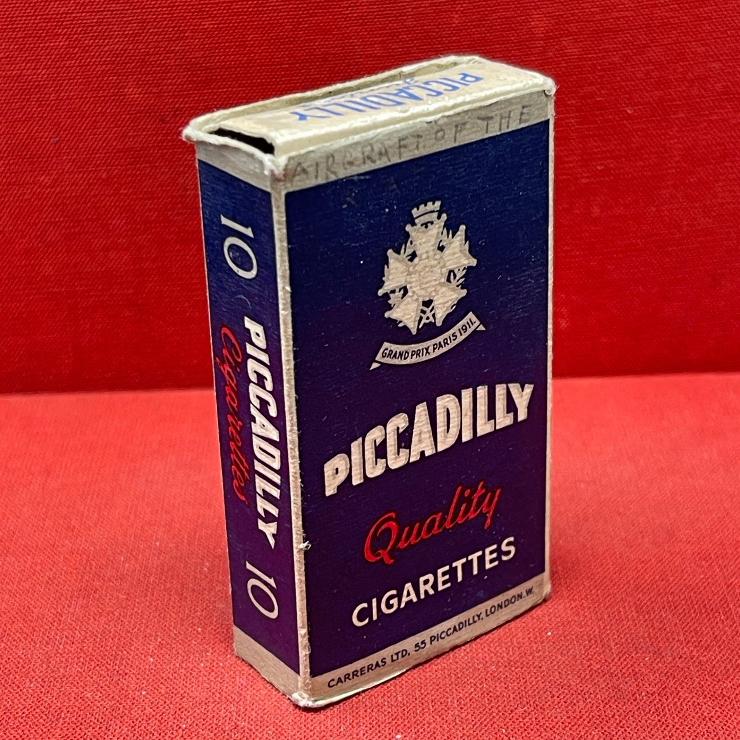 Piccadilly Juniors empty 10s cigarette packet c1940