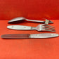 Knife, fork, and spoon set dated 1944 by S &amp; J Sippel Ltd Sheffield