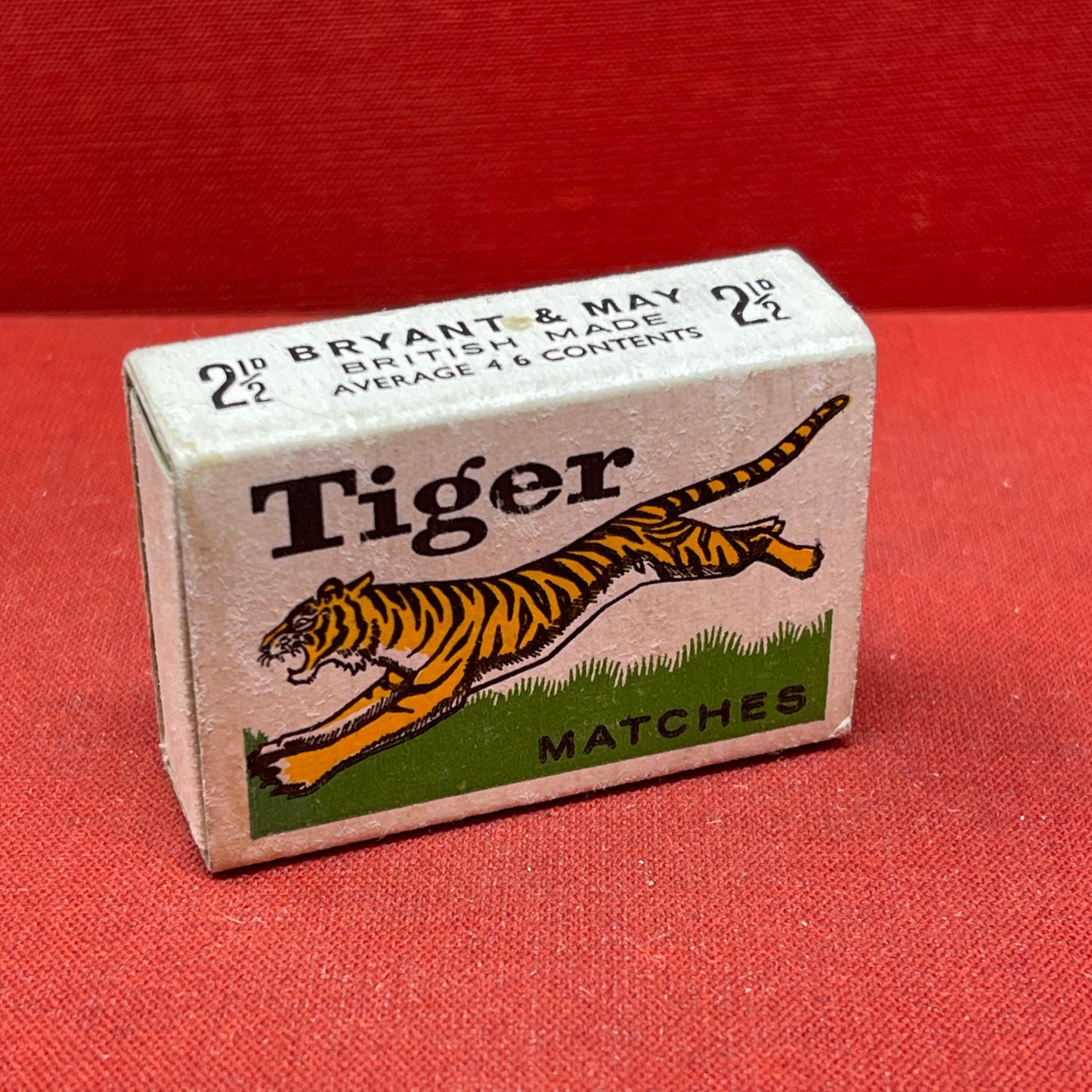 A Vintage Box of Tiger Brand Matches Manufactured in England by Bryant & May