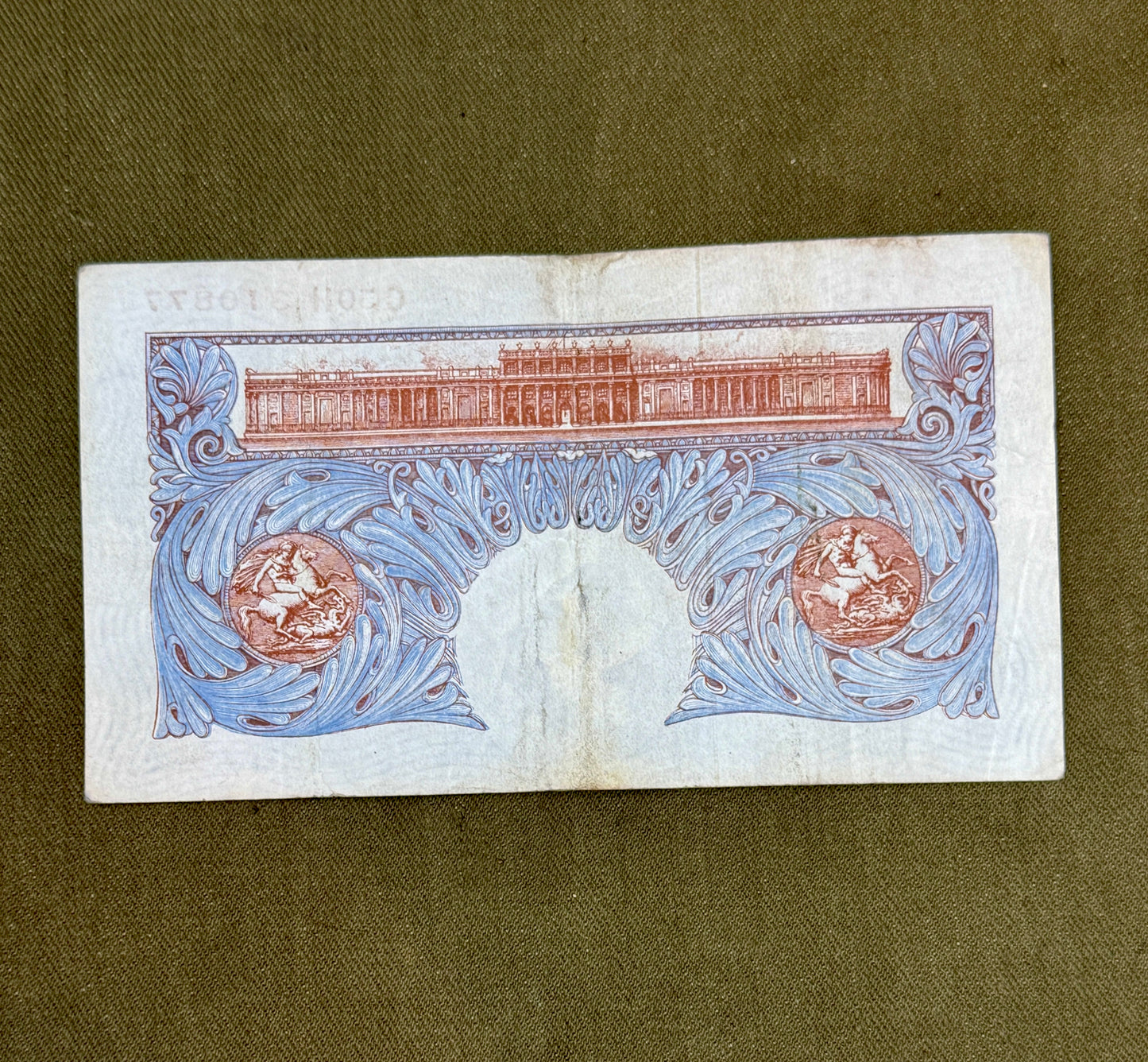 K.O. Peppiatt One Pound Emergency Issue Banknote C50H310877– British Treasury Note (Dugg. B249) )