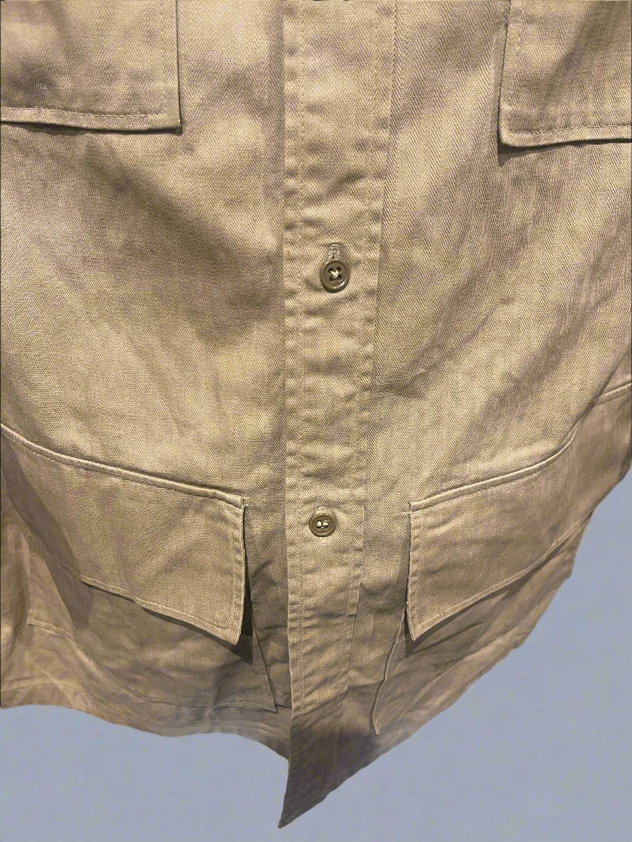 WW2 British officers' khaki bush shirt, in a large size