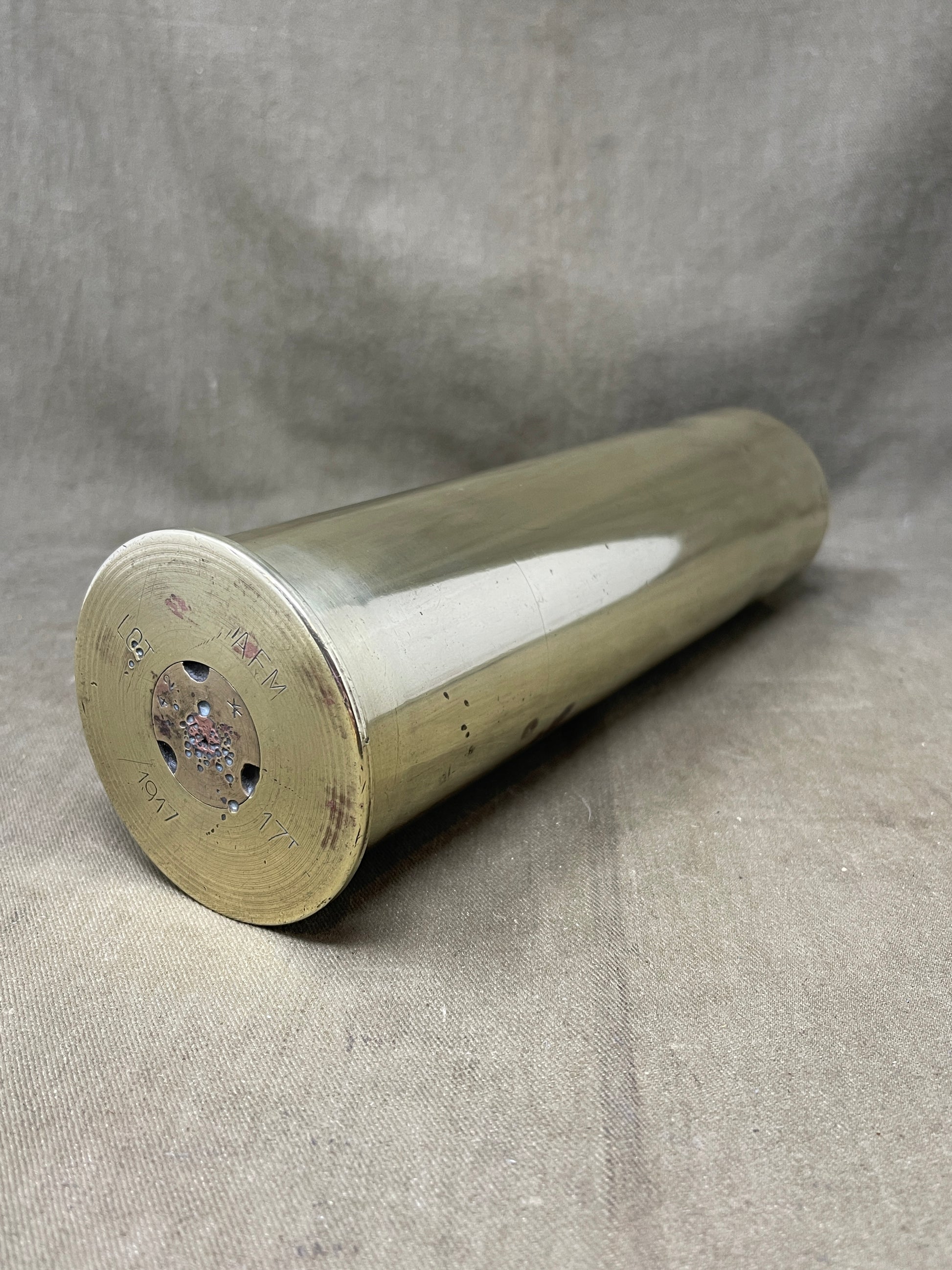 American  75mm  Field Gun Shell Case Marked AFM~American Firearms Munition Dated 1917