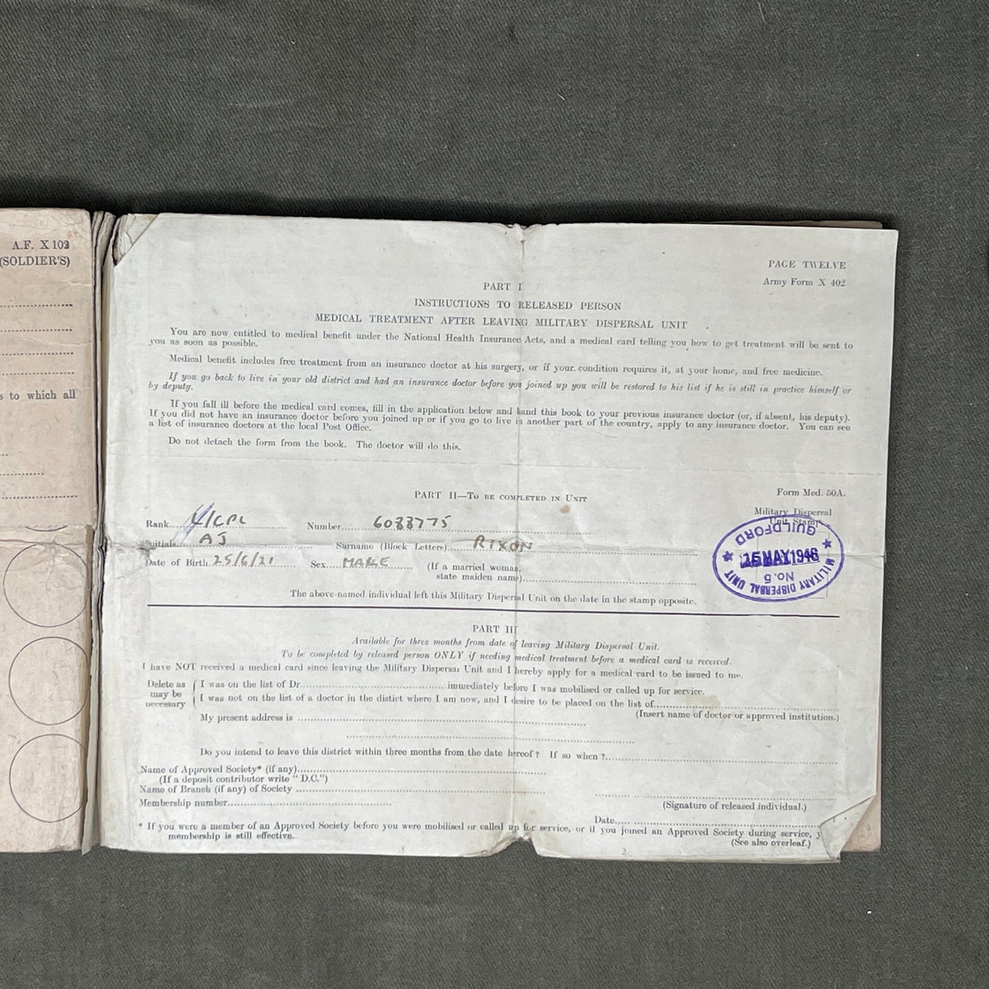 Set of WW2 Royal Signals RS Service Records