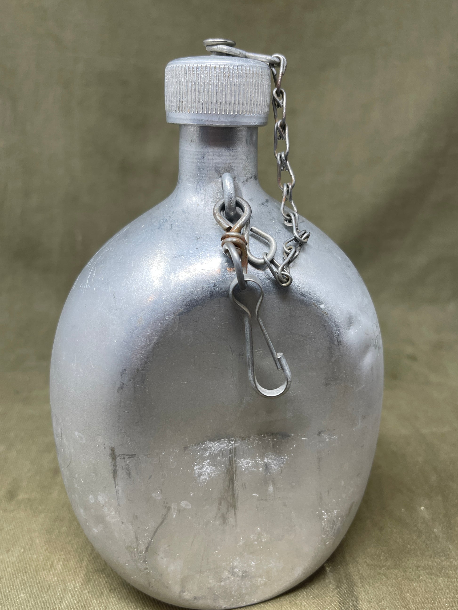 Vintage Original French Army Water Bottle MAked CF Aluminium Fur Tetras