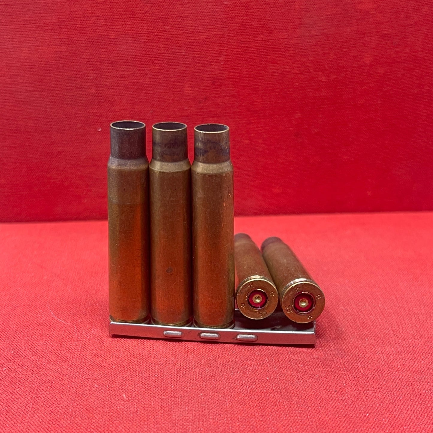 5 x 7.92 Mauser Brass Cartridges Russian made
