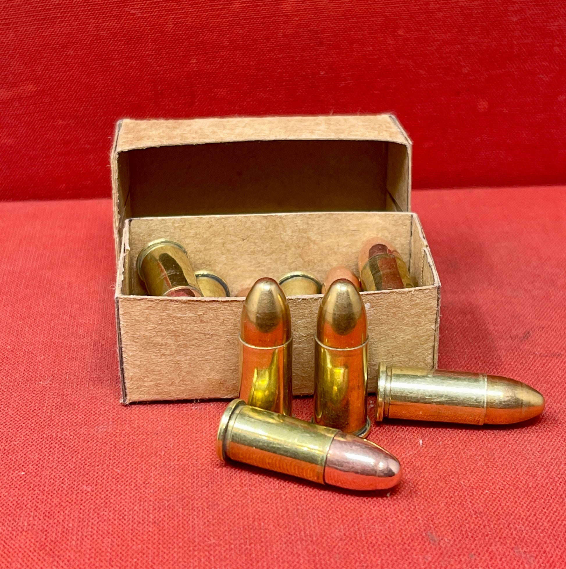 12 x .380 INERT British Webley Revolver Brass Cartridges Boxed