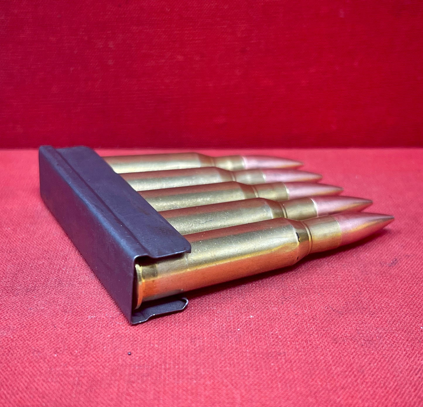 "5x Original 7.62x54mm Russian Inert Cartridges with Stripper Clip – For Sale"






