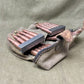 Early Pattern Russian Mosin Nagant Twin Leather Ammo Pouch & 4 x Clips 7.62x54 INERT Rounds