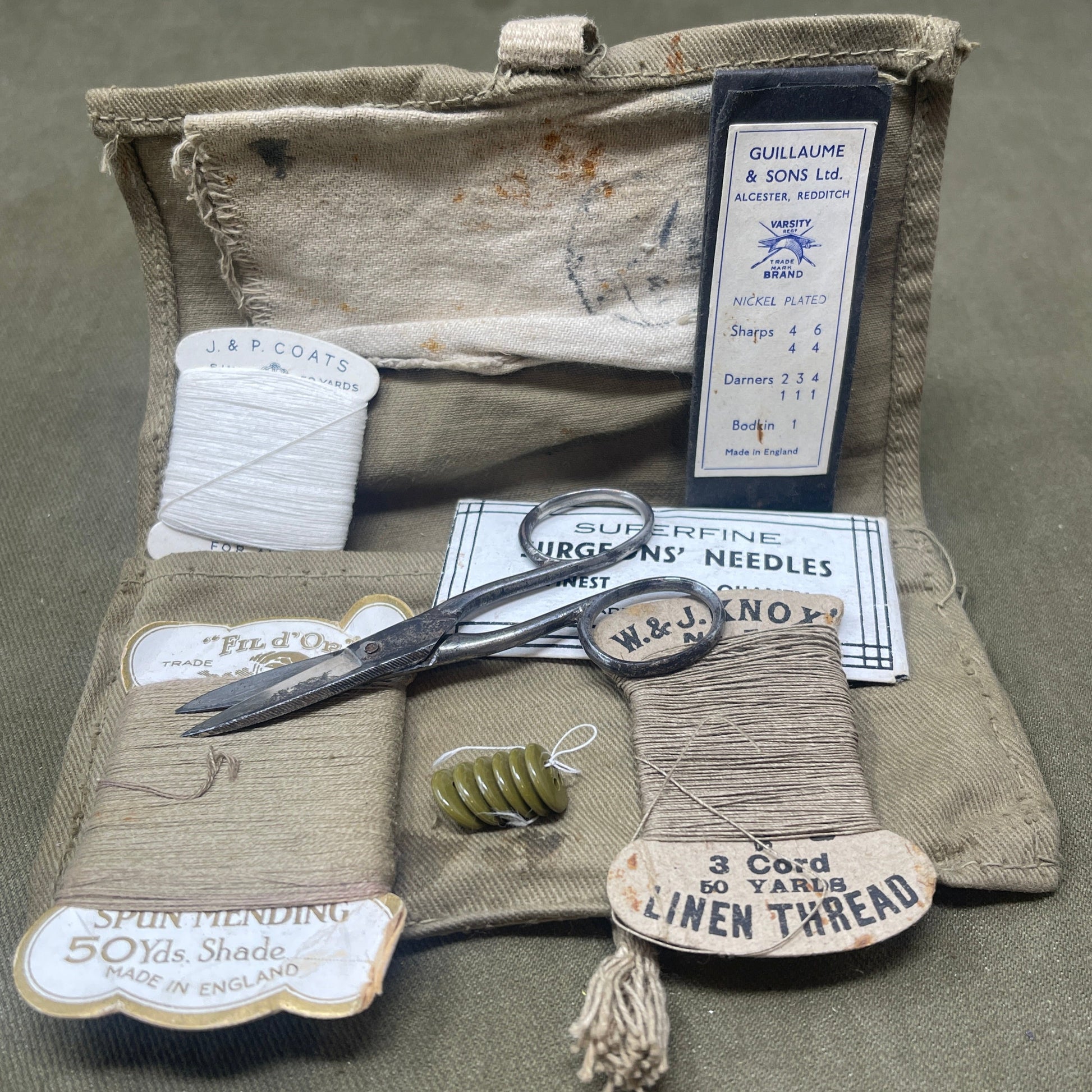 Original WW2 British Sewing Kit "Hussif" "Housewife"