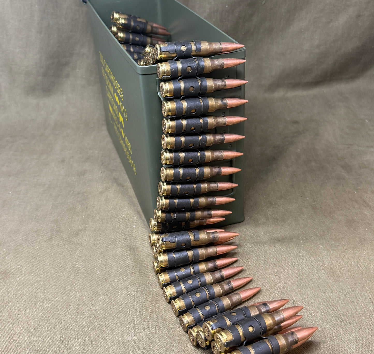 British Custom 7.62 x 51 GPMG Brass Cartridge Belts