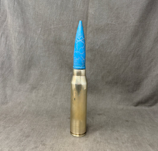 30mm RARDEN AFV Brass Shell Case & Blue TP Projectile | Inert Display Round UK