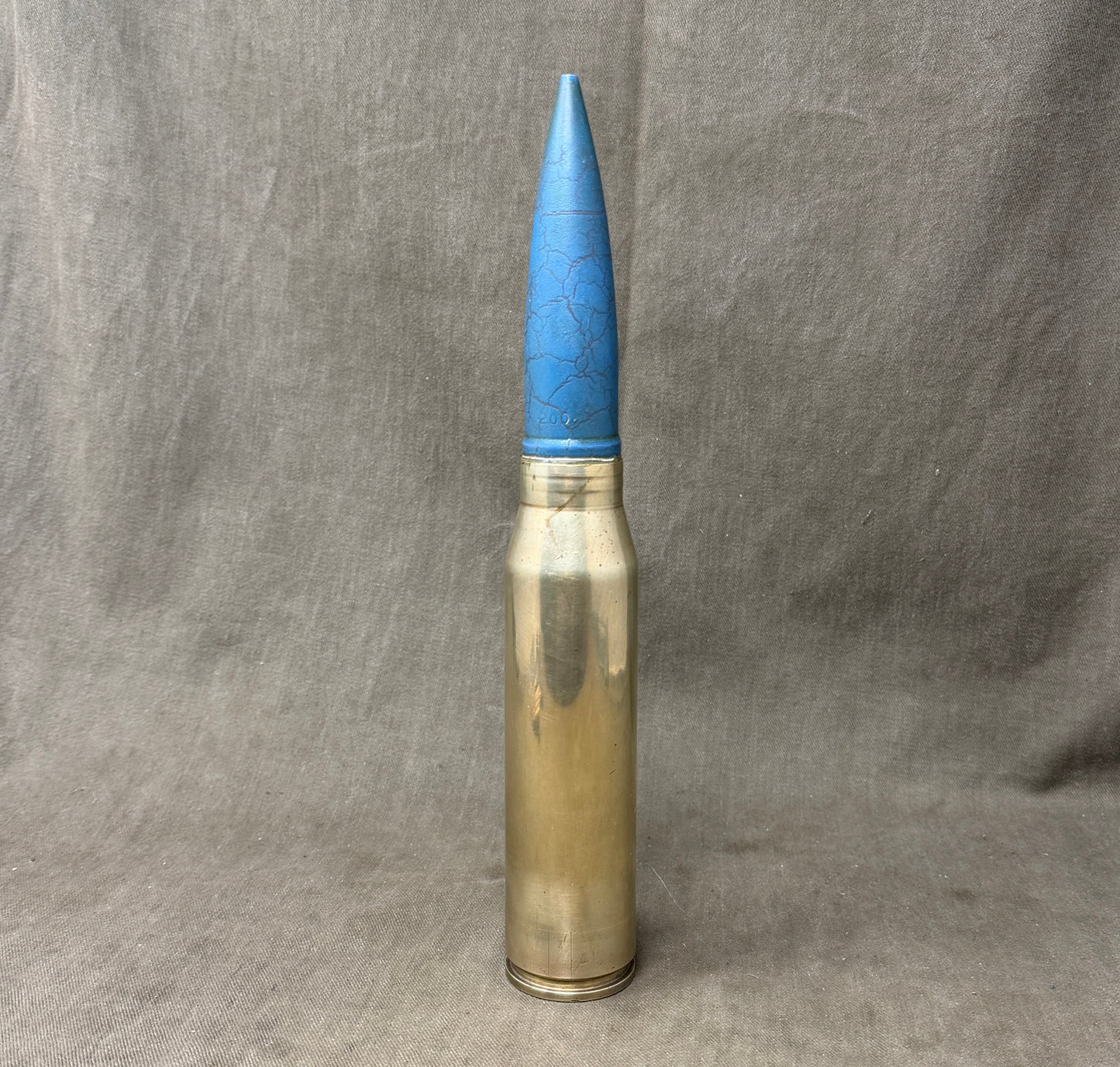 30mm RARDEN AFV Brass Shell Case & Blue TP Projectile | Inert Display Round UK