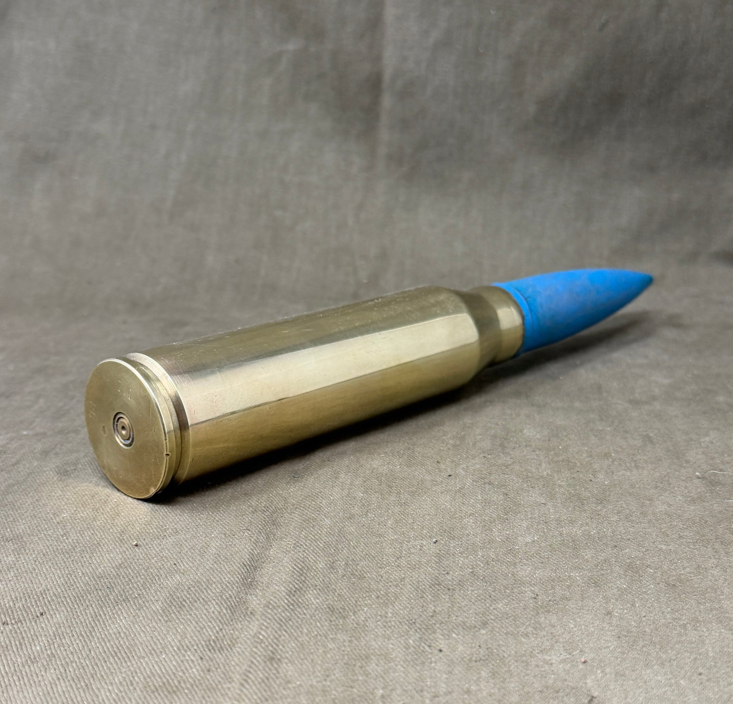 30mm RARDEN AFV Brass Shell Case & Blue TP Projectile | Inert Display Round UK
