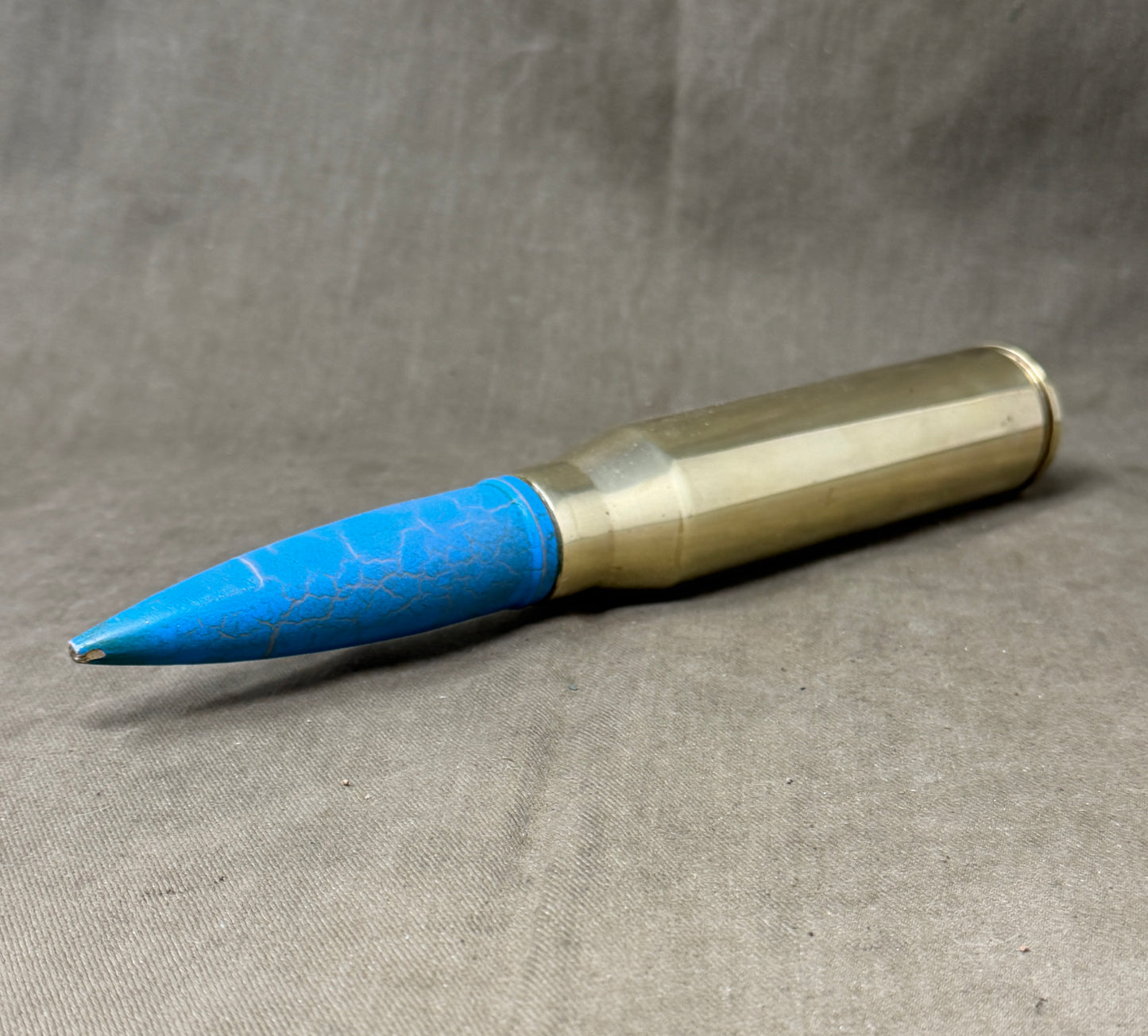 30mm RARDEN AFV Brass Shell Case & Blue TP Projectile | Inert Display Round UK