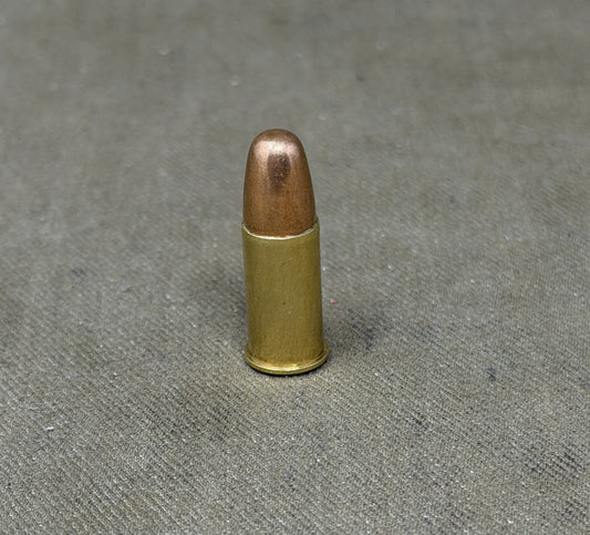 Original INERT British .380 Webley Round — 1953 RG Radway Green Brass Cartridge
