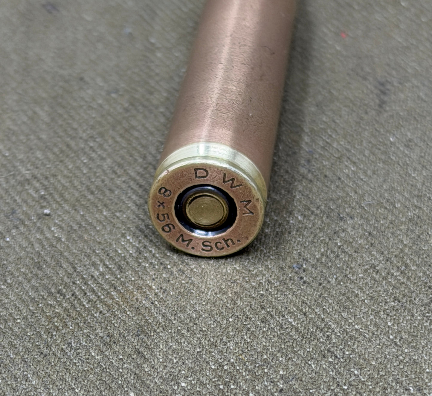 Inert DWM 8×56 M. Sch Cartridge – Nickel Lead-Tip Bullet