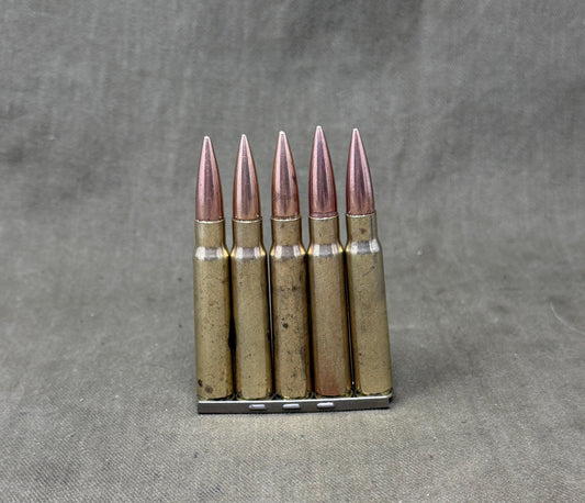 5 x Inert 7.92×57mm 1956 IDF Mauser Rounds on Original Stripper Clip – Deactivated Display Set