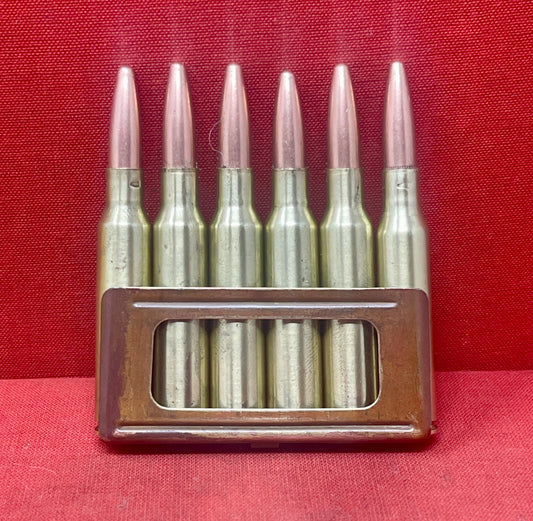 Original WWII 6 x 6.5mm Carcano Rounds in Clip (Inert)