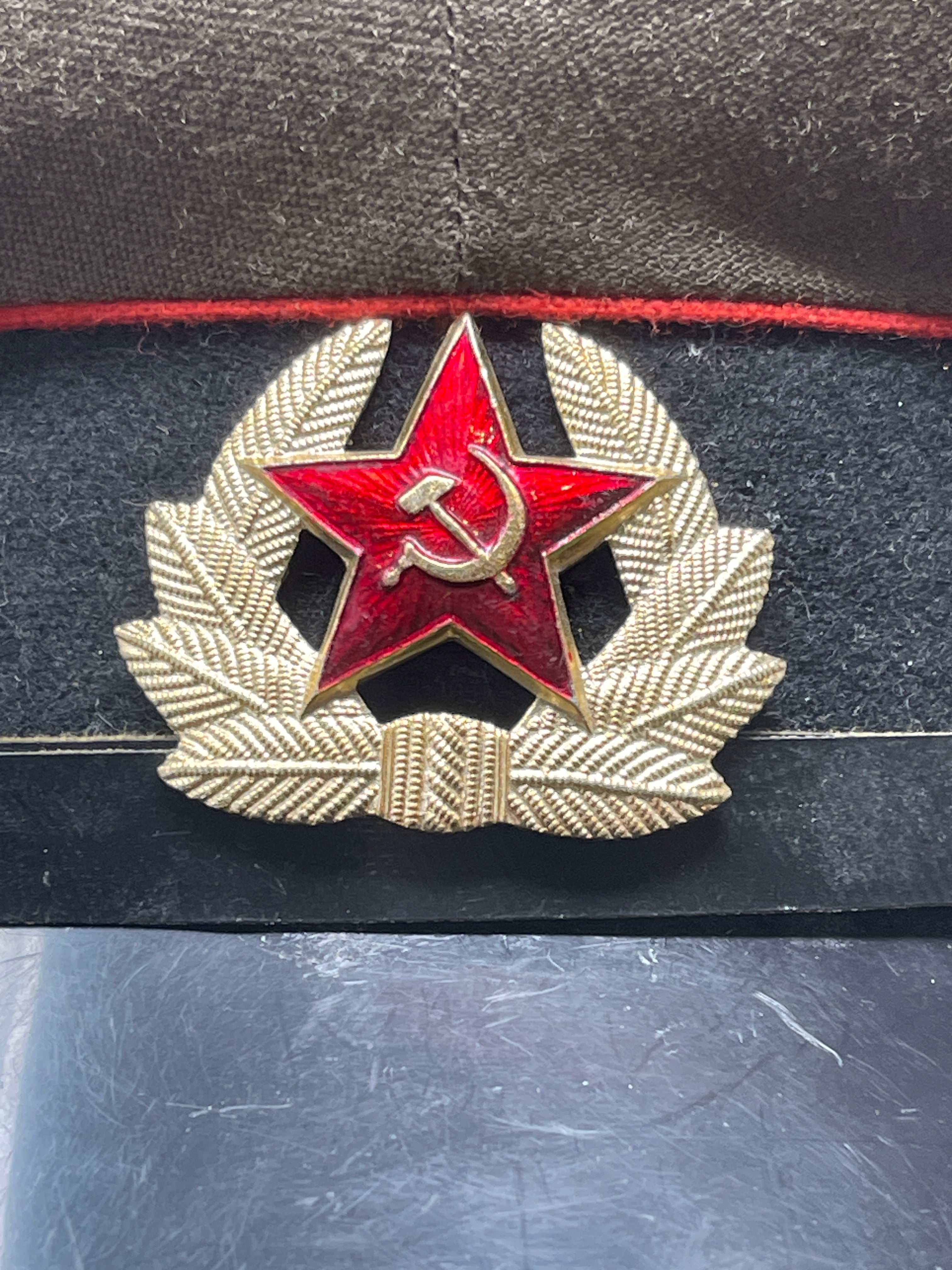 Russian Army Cap Hat Sz 58 Soviet Pins Patch Armor deals Artillery