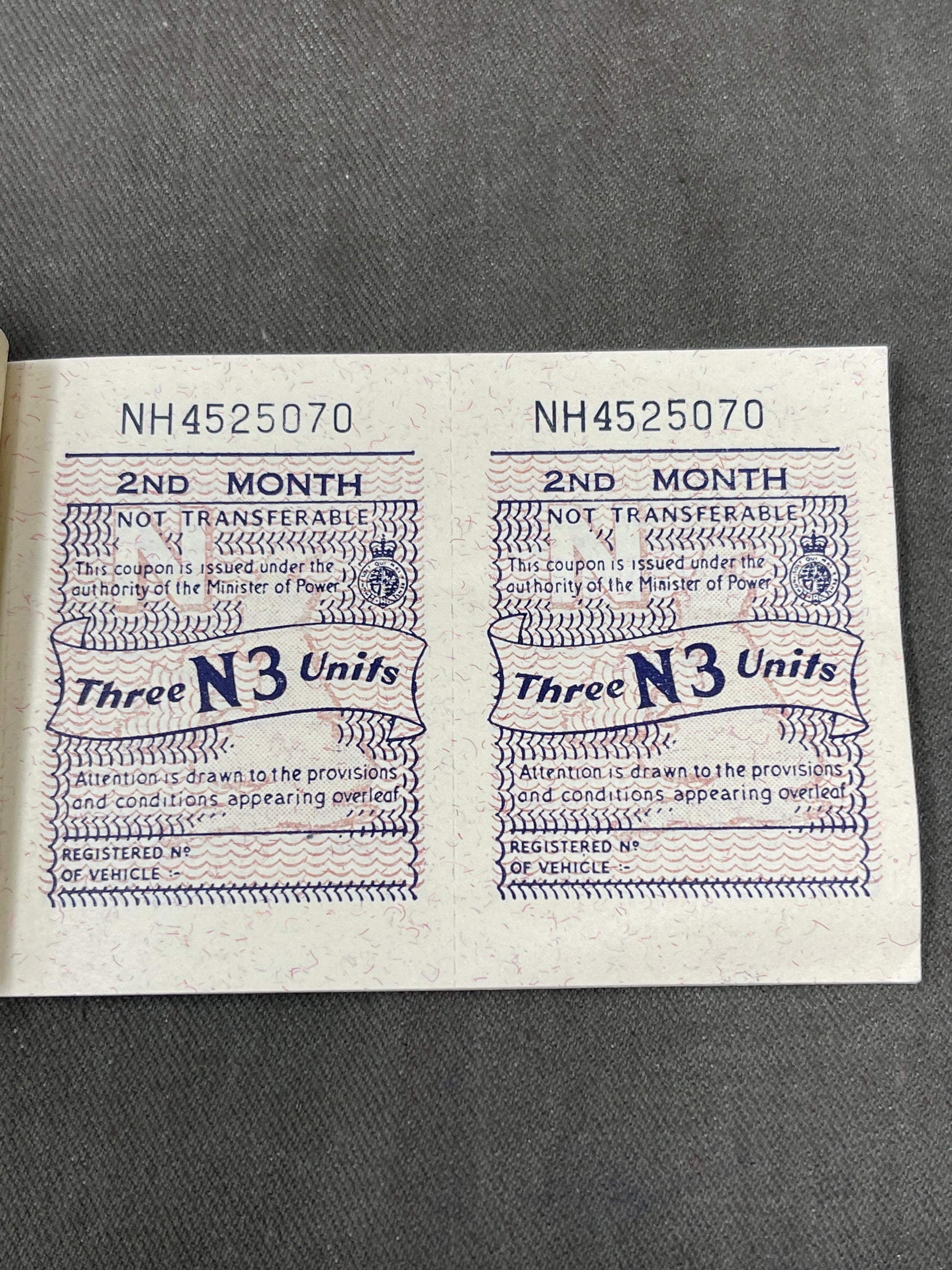 WW2 Motor Fuel Ration Book for Motor Car