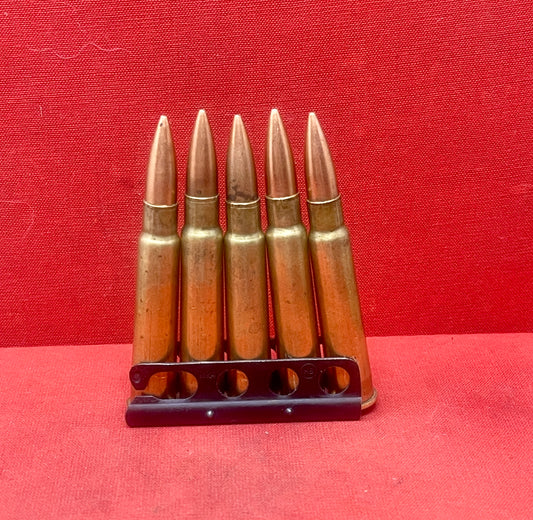 5 X Inert/ Display – .303 Lee Enfield Rounds 1945 In Charger Loading Clip