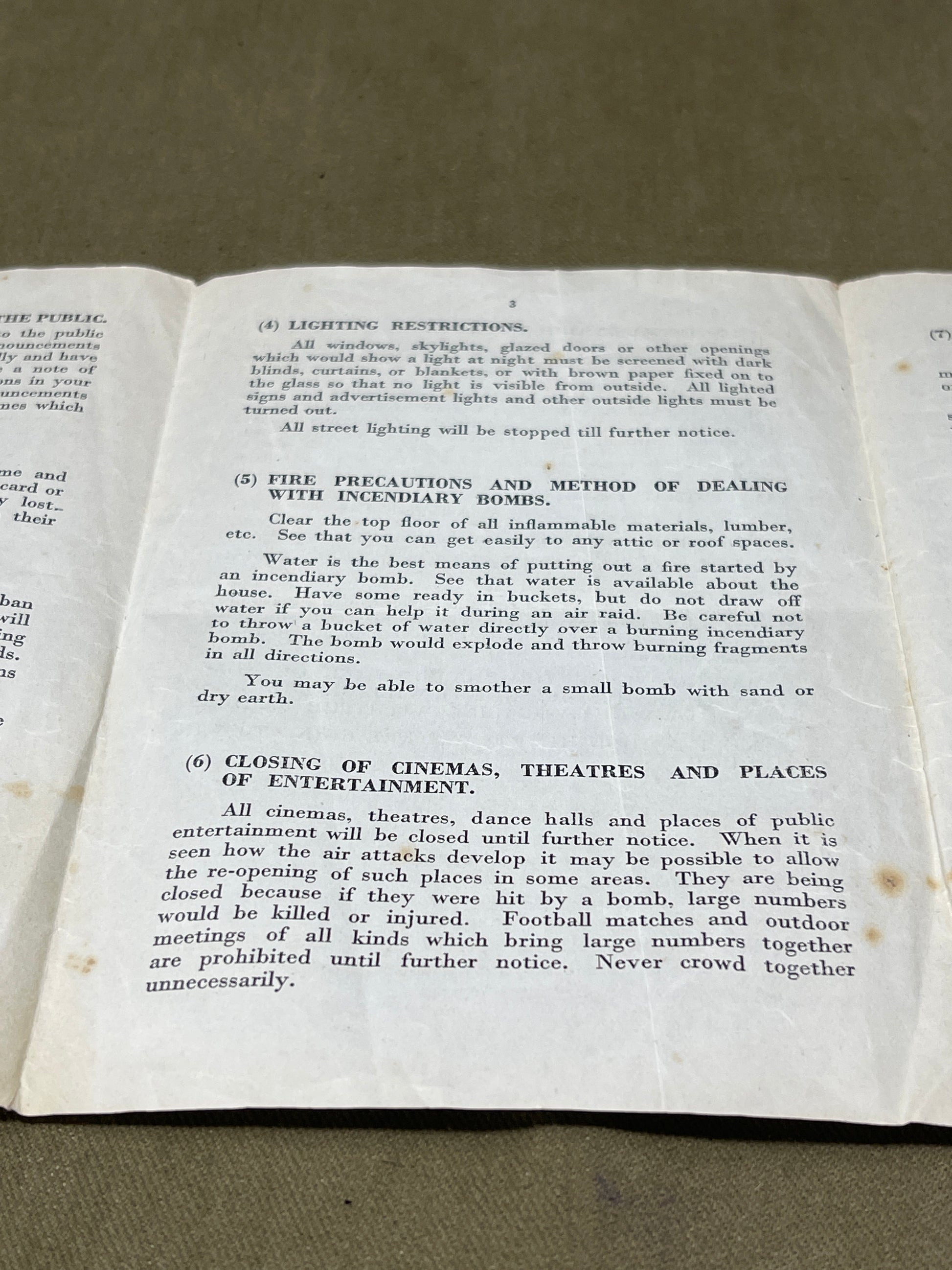 Original World War Two Home Office Booklet, 'Protection of Your Home Against Air Raids'