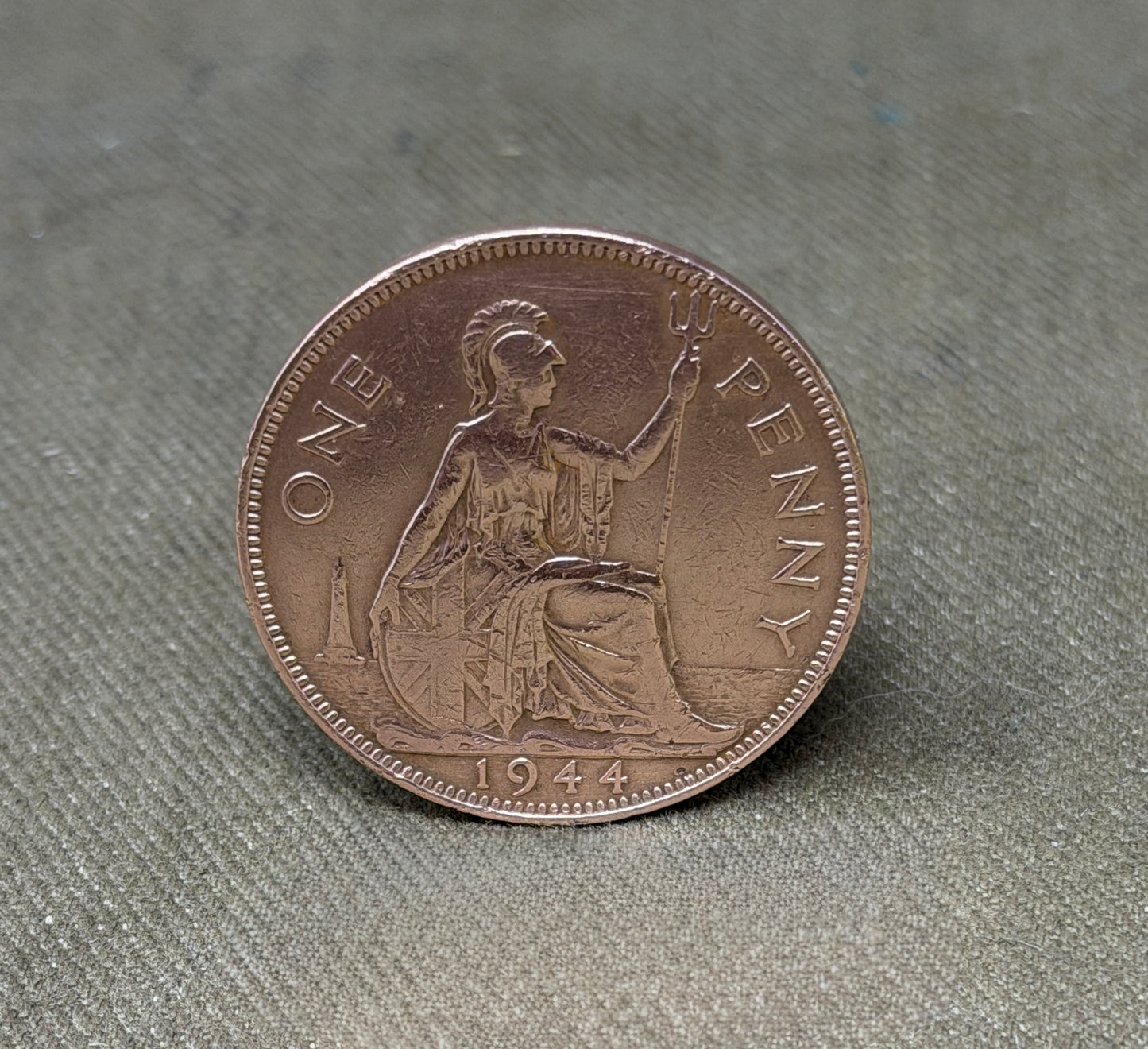 1944 King George VI Penny – Original British Coin in Excellent Condition