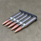 5 × Inert Chrome .308 / 7.62 NATO Cartridges on Stripper Clip – Display Set