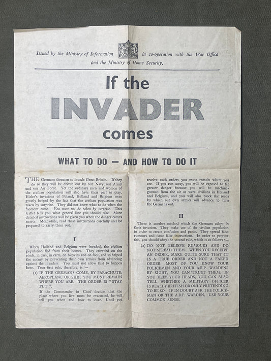 If The Invader Comes What To Do And How To Do It Leaflet