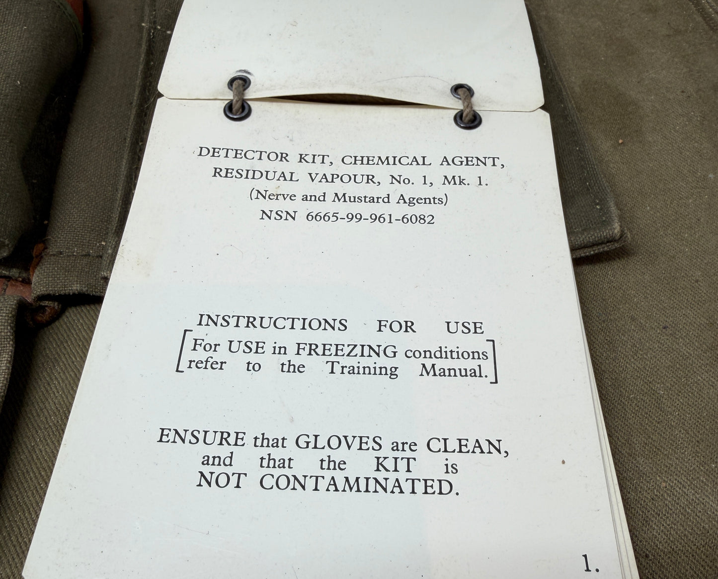 Original British Army RVD Residual Vapour Detector Kit – Excellent Condition