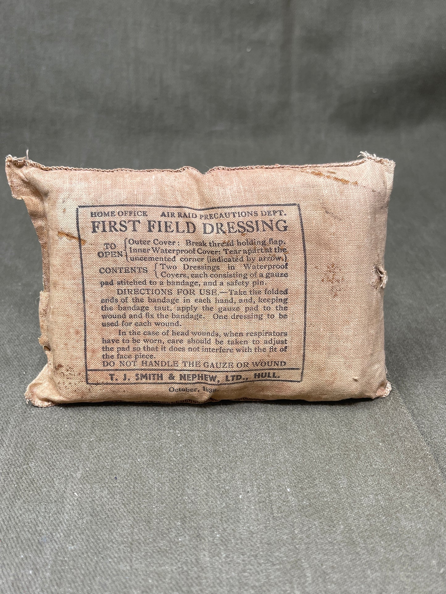 British Army issue  Shell Dressing  Dated 1939