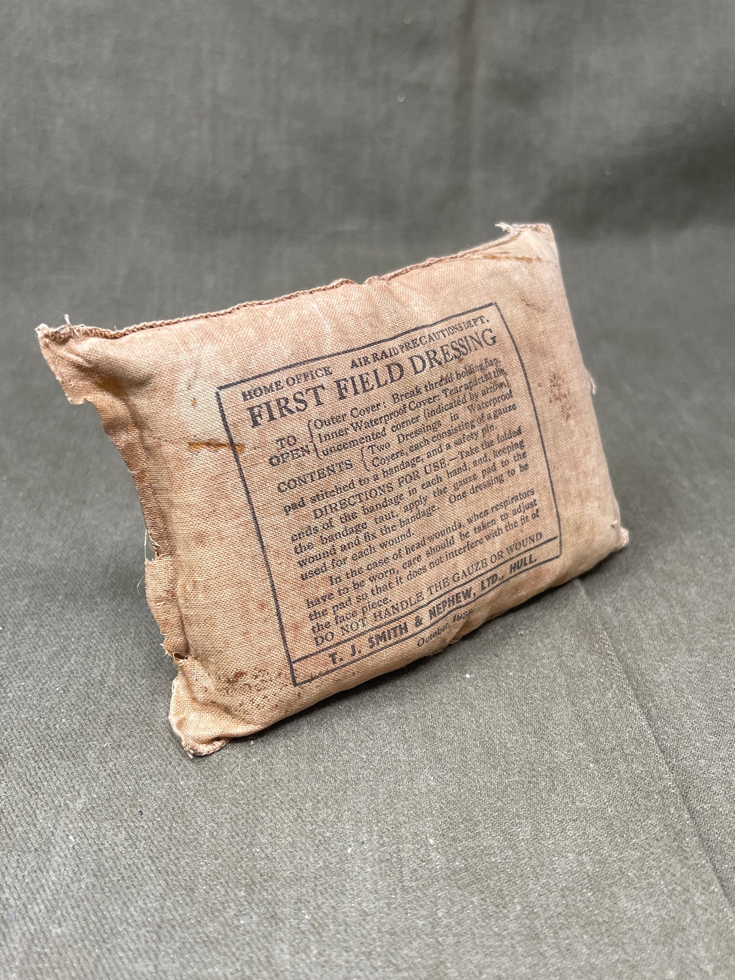 British Army issue  Shell Dressing  Dated 1939