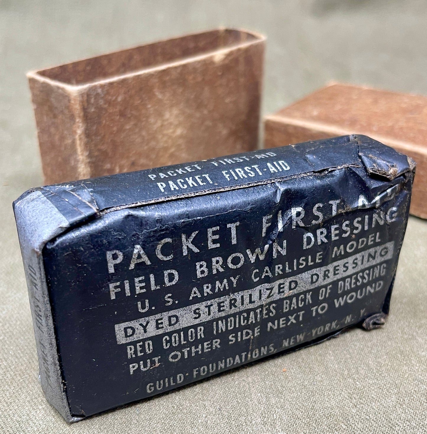 Packet First Aid Field Brown Dressing US Army Carlisle Model  Guild Foundations New York