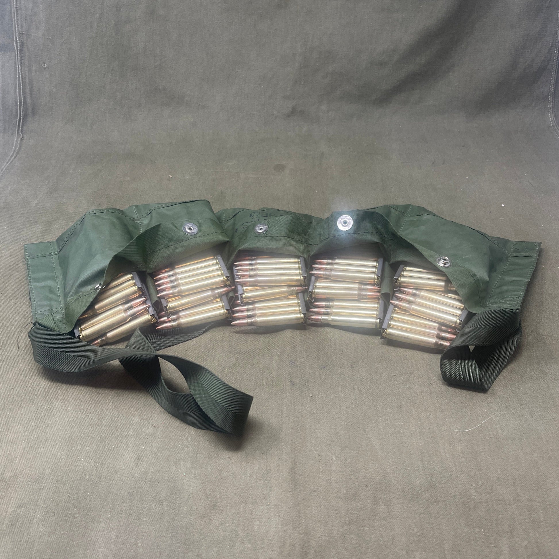 cigarette bandolier 150 x 5.56mm NATO Ammunition Bandolier ( Inert ) cigarette bandolier 150 x 5.56mm NATO Ammunition Bandolier ( Inert )