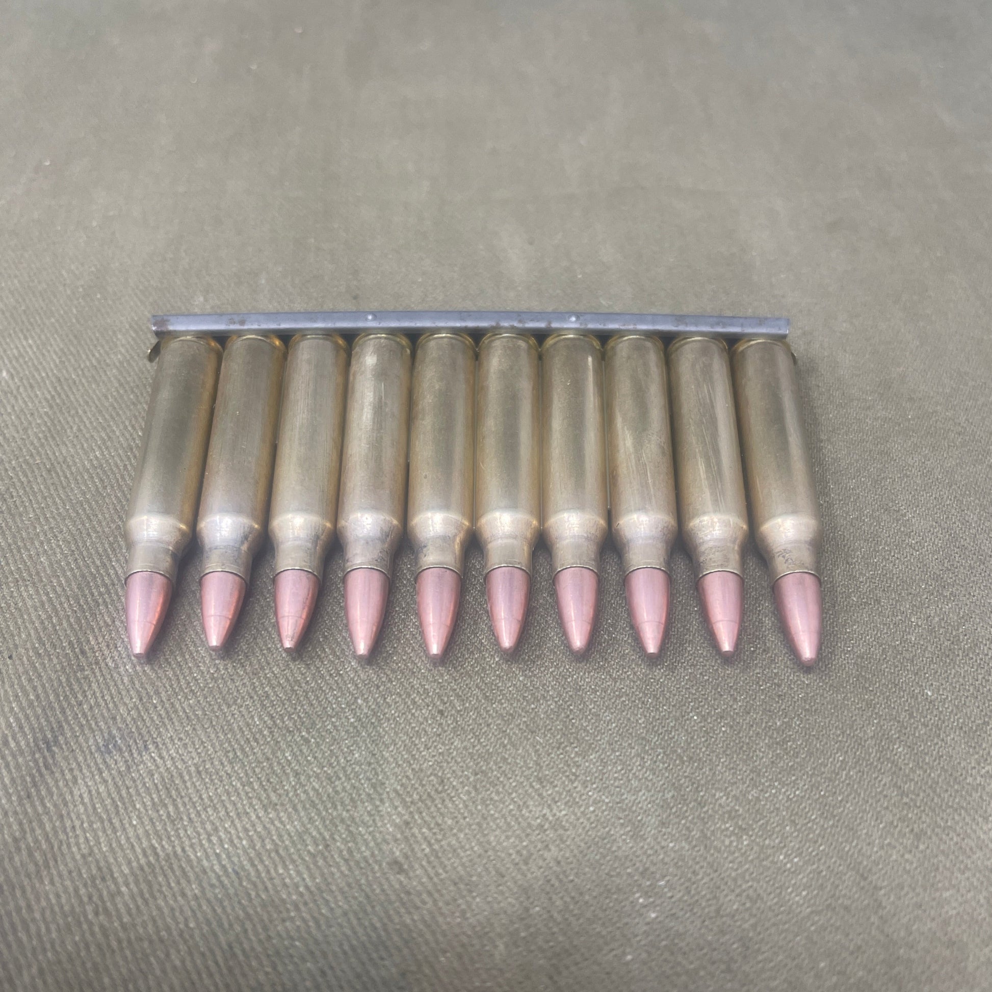 5.56 Inert Brass Rounds x 10 on Nato Stripper Clip