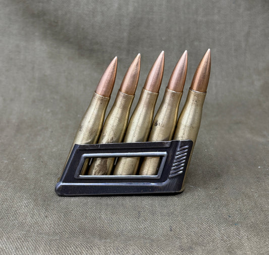 Original Austrian Steyr M95 En Bloc Clip with 5 x Inert 8×50R Mannlicher Cartridges