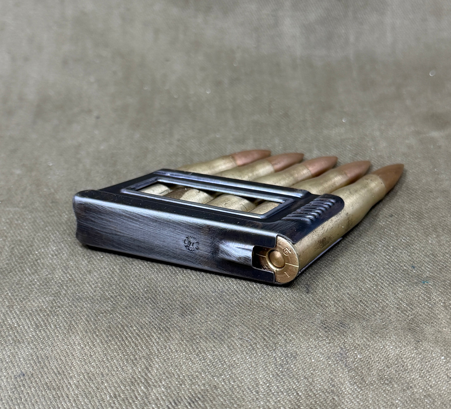 Original Austrian Steyr M95 En Bloc Clip with 5 x Inert 8×50R Mannlicher Cartridges