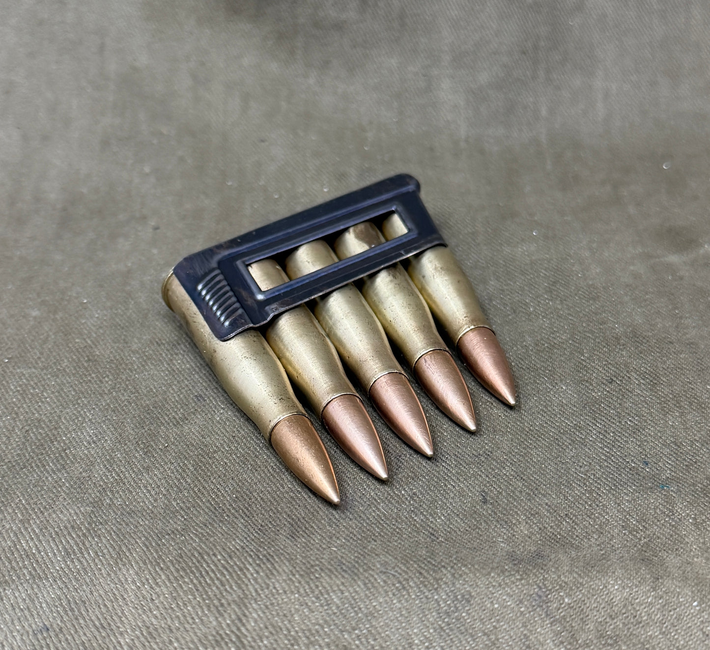 Original Austrian Steyr M95 En Bloc Clip with 5 x Inert 8×50R Mannlicher Cartridges