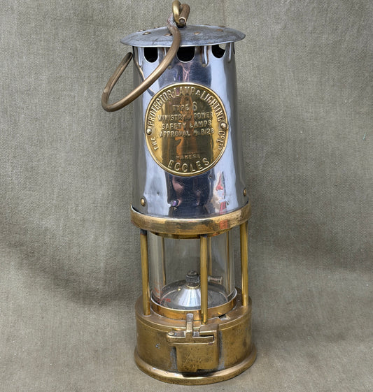 Original Eccles Protector Lamp Lighting Co Ltd Type 6 Ministry of Power Safety Lamp – Approval No. B/28 Mining Lamp