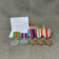 Original WWII Medal Group to Mr S Crawford – Africa Star, Italy Star & Named OHMS Issue Box