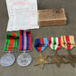 Original WWII Medal Group to Mr S Crawford – Africa Star, Italy Star & Named OHMS Issue Box