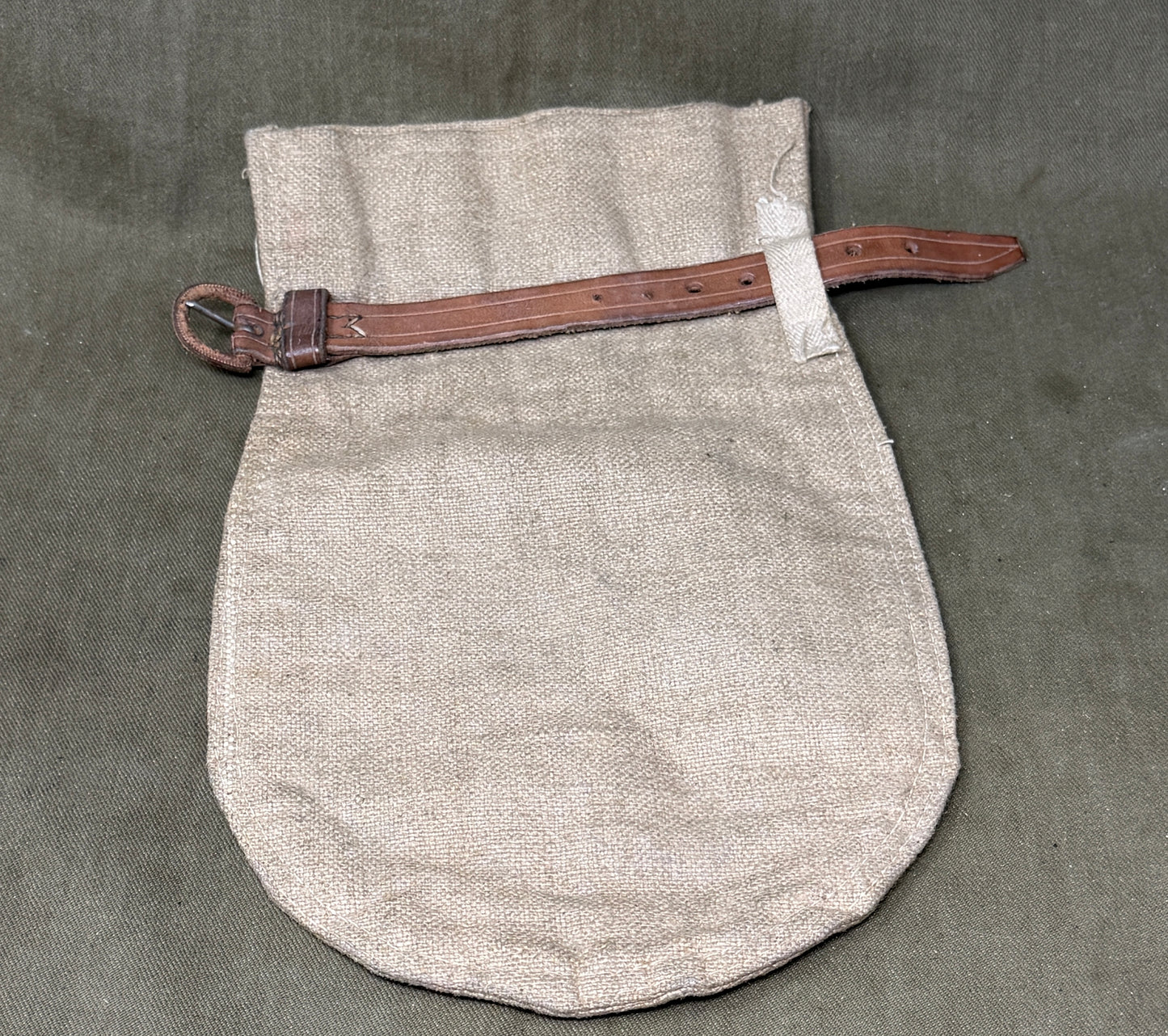 Original Soviet Russian Mess Tin Carry Bag with Leather Strap